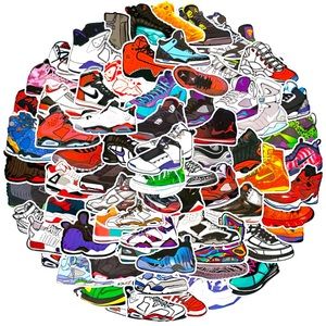 100pcs Basketball Shoe Sneakers Stickers Vinyl Waterproof Decals‎